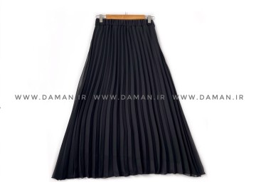 دامن پلیسه حرير مشكي  قد 85 كد (244)