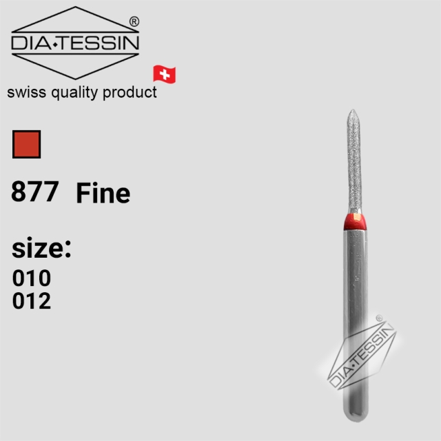 F 877   فرز الماسه چمفر کوتاه  قرمز پرداخت (fine) - بسته ۵ عددی