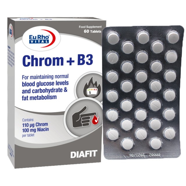 قرص کروم و ویتامین B3 یوروویتال 60 عدد