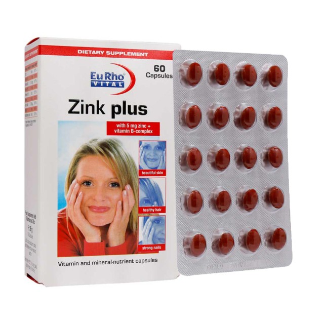 کپسول زینک پلاس یوروویتال 5 میلی گرم 60 عدد