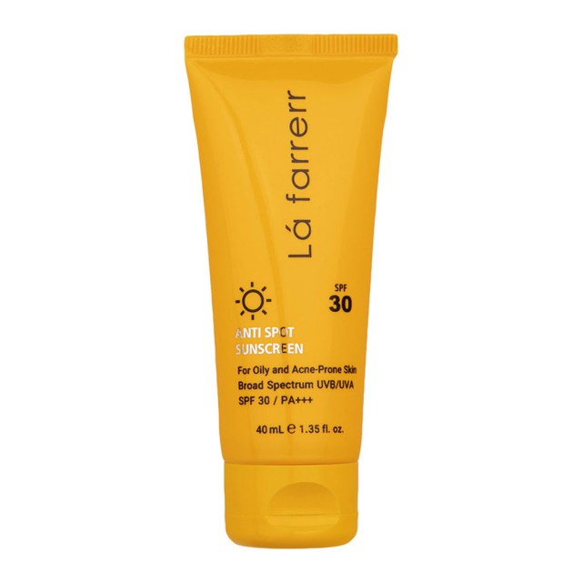 کرم ضدآفتاب و ضد لک بی رنگ لافارر SPF 30 پوست چرب 40 میلی لیتر
