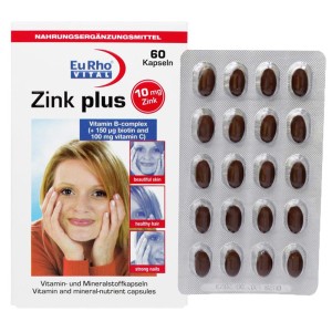 کپسول زینک پلاس یوروویتال 10 میلی گرم 60 عدد