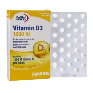 قرص ویتامین یوروویتال D3 1000 واحد 60 عدد