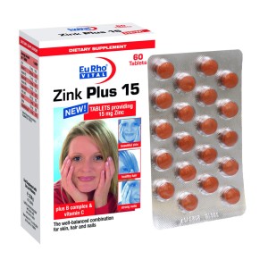 کپسول زینک پلاس یوروویتال 15 میلی گرم 60 عدد