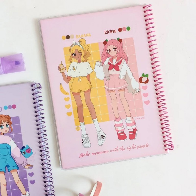 دفتر ۸۰برگ سیمی مجلد دخترانه bt21