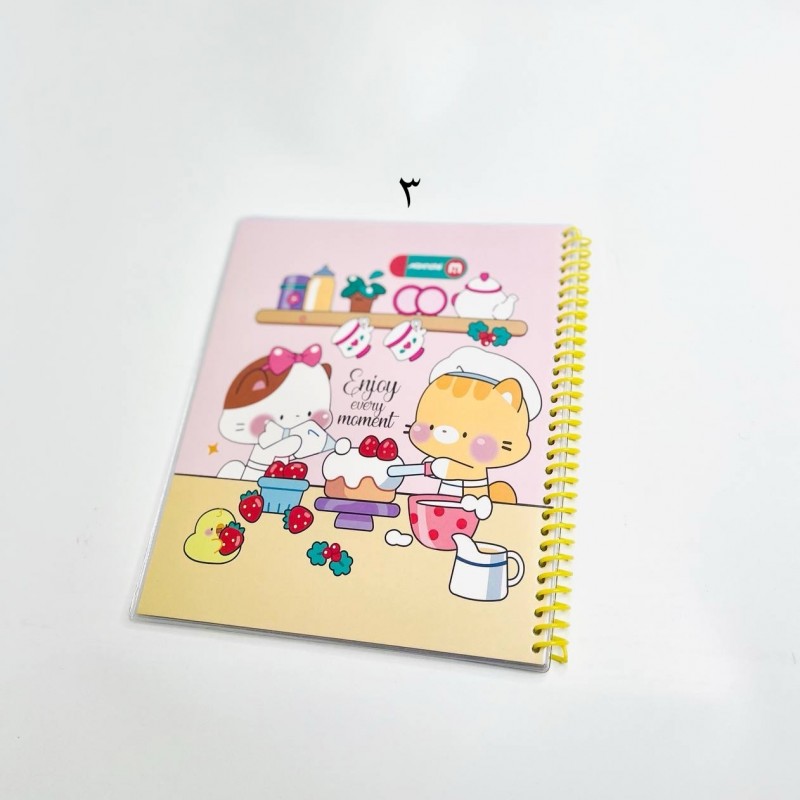 دفتر ۶۰برگ سیمی مجلد مربعی لبه طرح‌دار