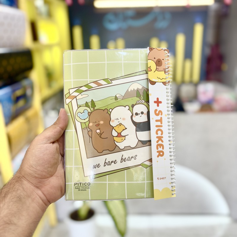 دفتر ۸۰برگ سیمی مجلد استیکردار