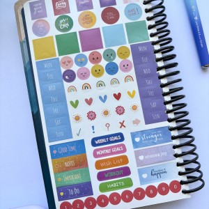 دات نوت ژورنال خطی سیمی همراه با استیکر