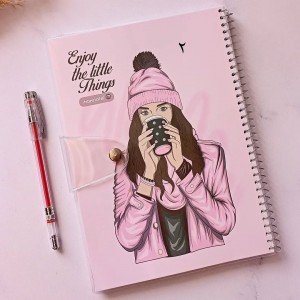 دفتر ۸۰برگ سیمی طلقی دکمه‌دار