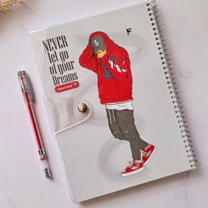 دفتر ۸۰برگ سیمی طلقی دکمه‌دار