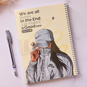 دفتر ۸۰برگ سیمی طلقی دکمه‌دار