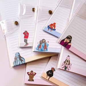 دفتر ۸۰برگ سیمی طلقی دکمه‌دار