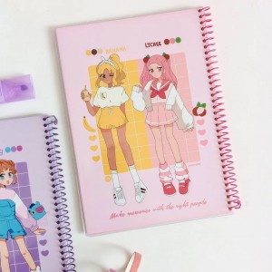 دفتر ۸۰برگ سیمی مجلد دخترانه bt21