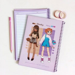 دفتر ۸۰برگ سیمی مجلد دخترانه bt21