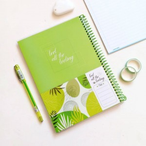 دفتر ۸۰ برگ سیمی مجلد جیب دار طرح گل