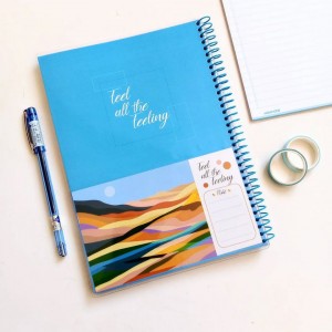 دفتر ۸۰ برگ سیمی مجلد جیب دار طرح گل