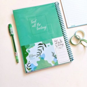 دفتر ۸۰ برگ سیمی مجلد جیب دار طرح گل