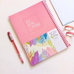 دفتر ۶۰برگ سیمی مجلد جیبدار طرح گل