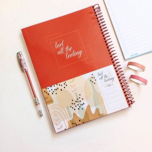 دفتر ۶۰برگ سیمی مجلد جیبدار طرح گل