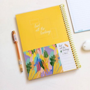 دفتر ۶۰برگ سیمی مجلد جیبدار طرح گل