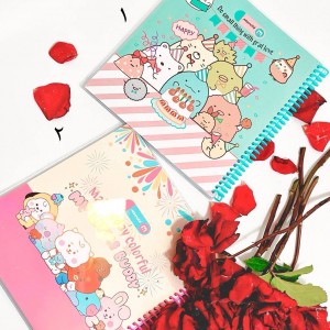 دفتر ۶۰برگ سیمی مجلد مربعی لبه طرح‌دار