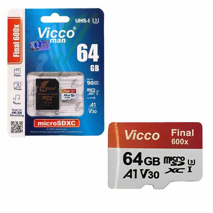 کارت حافظه ویکومن مدل final 600x ظرفیت 64G سرعت 90MBps با SD آداپتور
