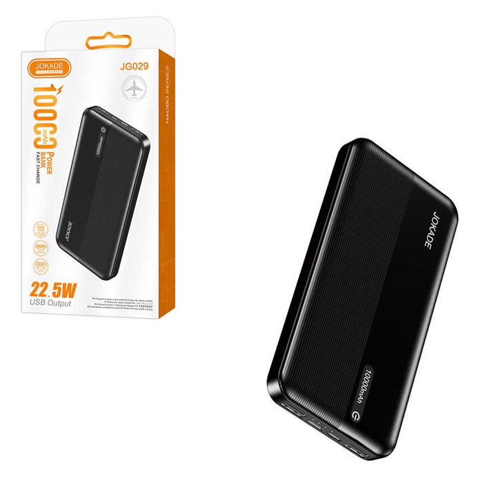 پاوربانک شارژ سریع jokade مدل JG029 ظرفیت 10000 میلی آمپر ساعت