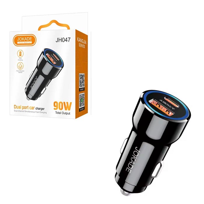 شارژر ماشینی 90 وات دو پورت برند JOKADE مدل JH047