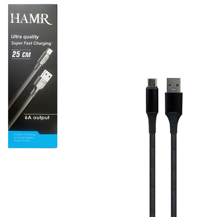 کابل تایپ سی پاوربانکی 6 آمپر برند  HAMR