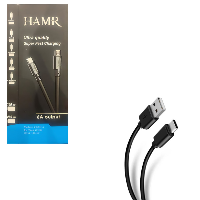 کابل تایپ سی 2 متر  HAMR مدل 6 آمپر