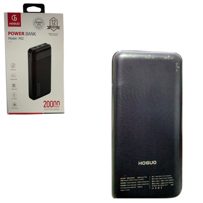 پاوربانک Hoguo مدل P02 ظرفیت 20000 میلی آمپر ساعت