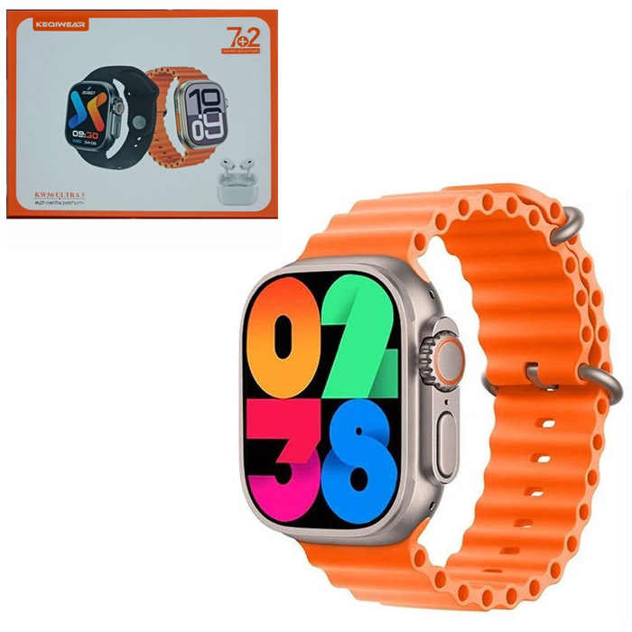 ساعت هوشمند Keqiwear مدل KW56 Ultra3 به همراه ایرپاد