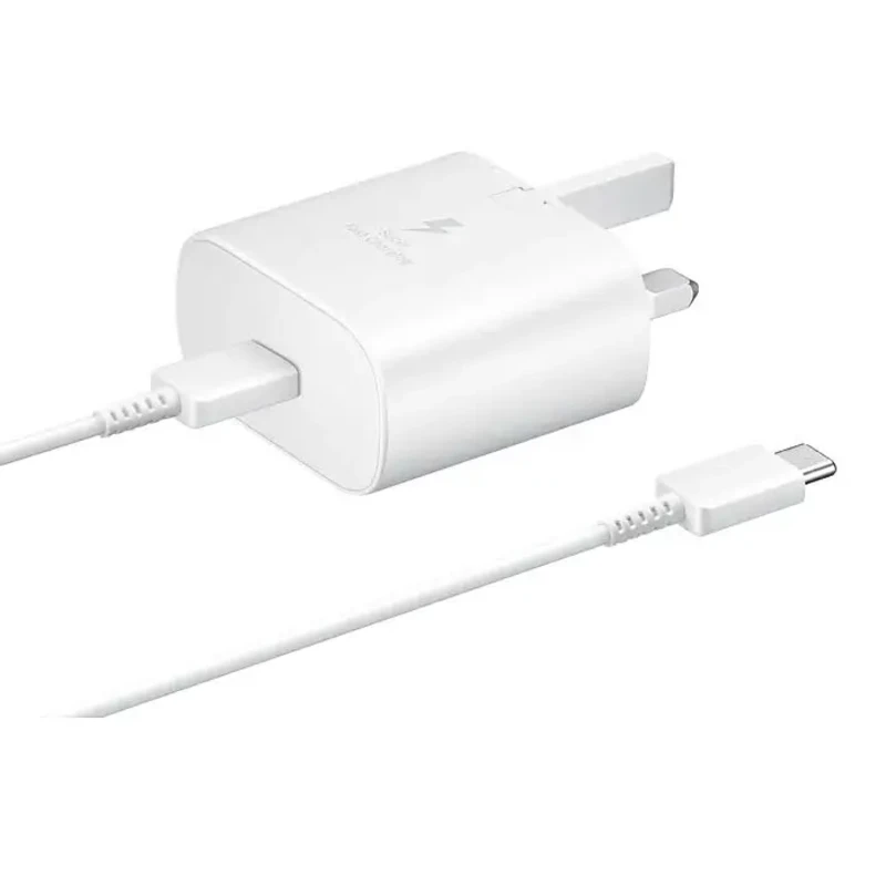 شارژر اصلی 25 وات سامسونگ با کابل تایپ سی مدل سه پین