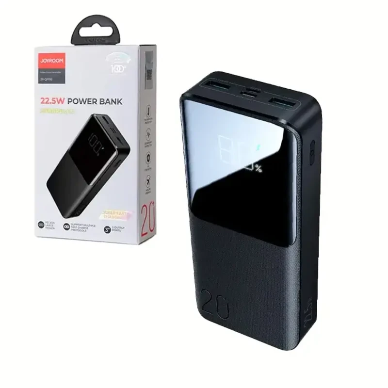پاوربانک جویروم مدل JR-QP192 توان 22.5 وات ظرفیت 20000 میلی آمپر ساعت
