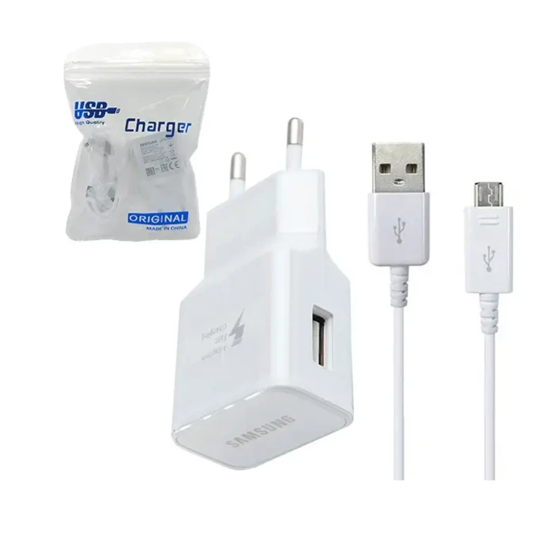 شارژر دیواری فست شارژر سامسونگ مدل S6 همراه با کابل