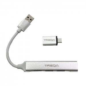 هاب 4 پورت USB 3.0 و تبدیل تایپ سی  TREQA