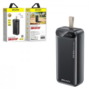 پاوربانک شارژ سریع AWEI مدل PA-12 ظرفیت 30000 میلی آمپر ساعت