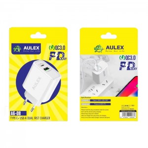 شارژر فست AUlEX مدل AG-08 با کابل تایپ سی