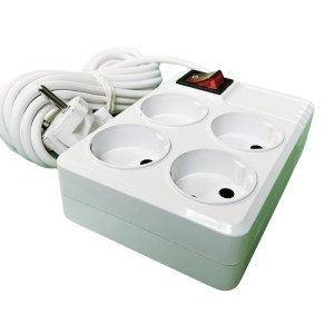 چند راهی برق آفتاب مدل 4 خانه سیم دار 3 متری