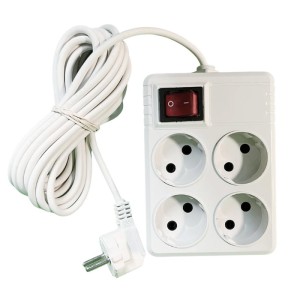 چند راهی برق آفتاب مدل 4 خانه سیم دار 3 متری