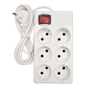 چند راهی برق آفتاب مدل 6 خانه سیم دار 1.5 متری