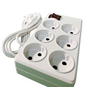 چند راهی برق آفتاب مدل 6 خانه سیم دار 1.5 متری