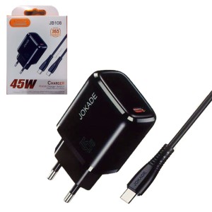 شارژر دیواری 45 وات دو سر تایپ سی Jokade مدل JB108