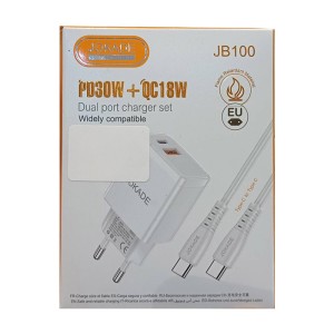 شارژر دیواری 30 وات دو سر تایپ سی Jokade مدل JB100