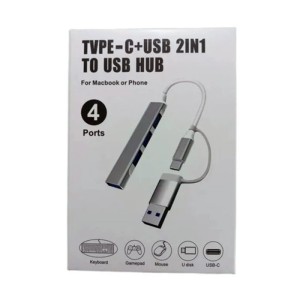 هاب فلزی 4 پورت Type-C به USB