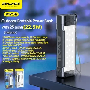 Awei-P175K-Portable-Outdoor-Power-Pack-20000mAh-avec-25-lampes-d-clairage-PD-Groupe-d-alimentation copy