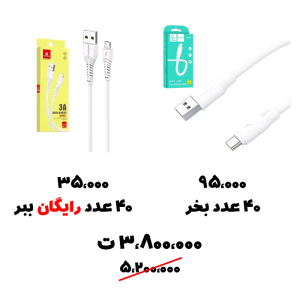 سبد تخفیف 36- کابل تایپ سی 120 وات دنمن و میکرو 3 آمپر