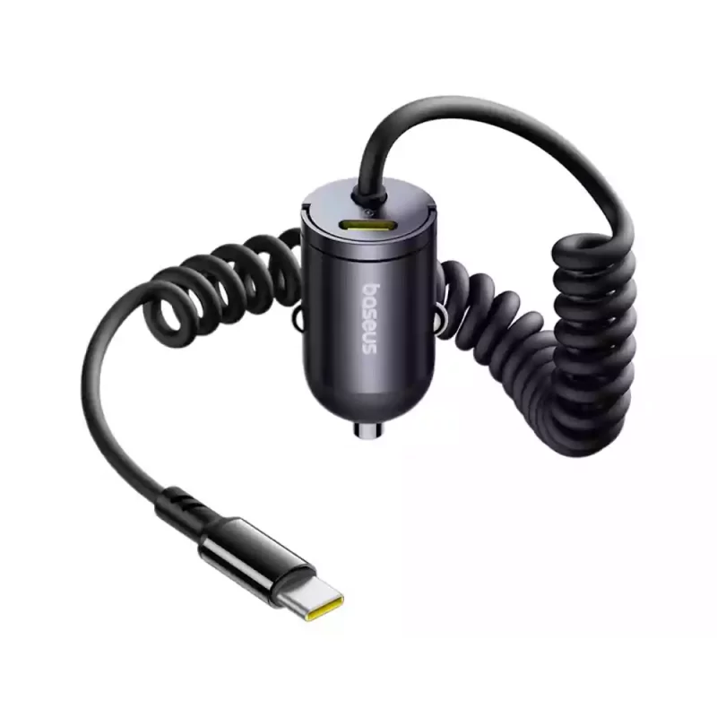 شارژر فندکی بیسوس Baseus Tiny Star Mini Car Charger C00035001121-00 توان 30 وات همراه با کابل متصل تایپ سی