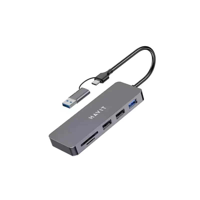 هاب 5 پورت USB+TYPE-C هویت مدل HV-H41