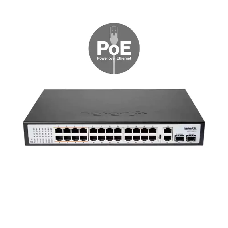 سوئیچ غیرمدیریتی 28 پورت 1000Mbps POE نتربیت Neterbit مدل NGS-F1028P-C